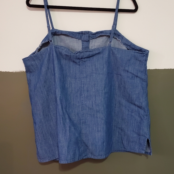 Denim Button Fronr Tank Top - Picture 2 of 2
